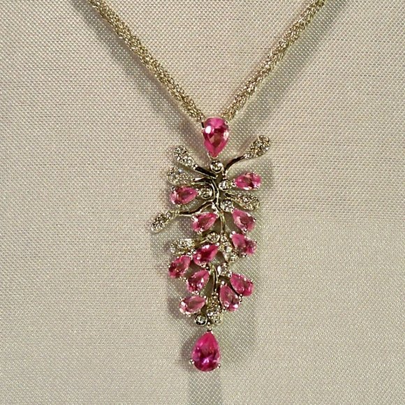 NEW Zirconias Silver Vintage DESIGNER 3 Strand Rope Necklace